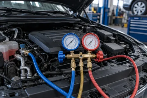 Automotive air-conditioning gauges and service hoses
